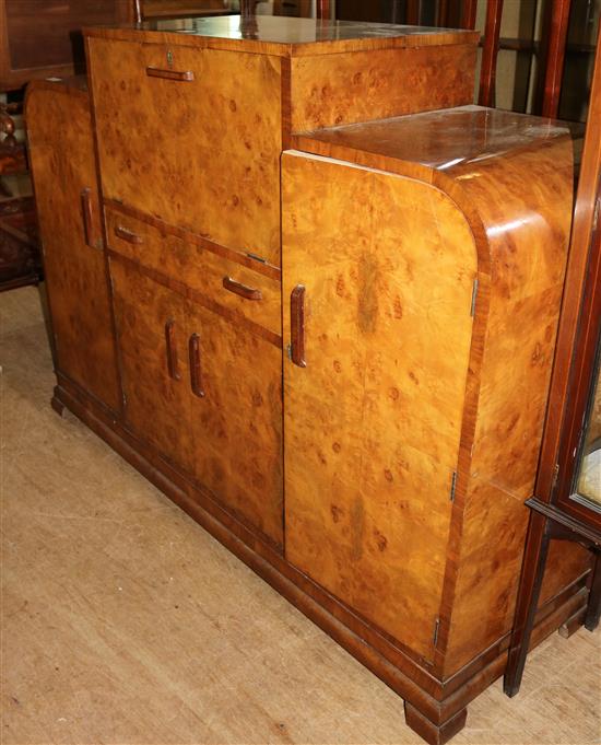 Art Deco walnut cocktail cabinet